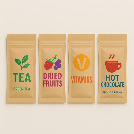 LED Printed Kraft Paper Flat Pouches