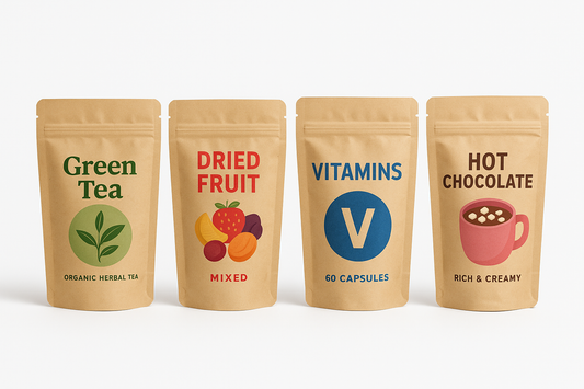 LED Printed Kraft Paper Stand-Up Pouches